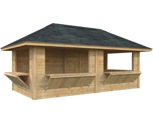 Abri de jardin en bois avec volets de vente et toit bitumé