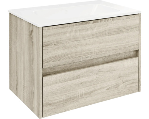 Waschbeckenunterschrank mit zwei Schubladen und Holzoptik