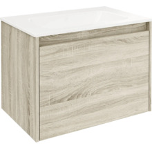 Waschtischunterschrank mit einem Schubfach und einem Waschbecken