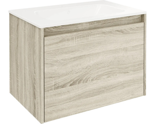 Waschtischunterschrank mit einem Schubfach und einem Waschbecken