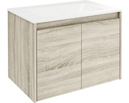 Waschtischunterschrank mit zwei Türen und Aufsatzwaschbecken