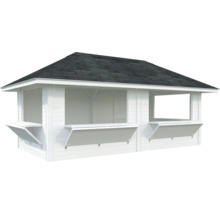 Bar de jardin blanche avec toit