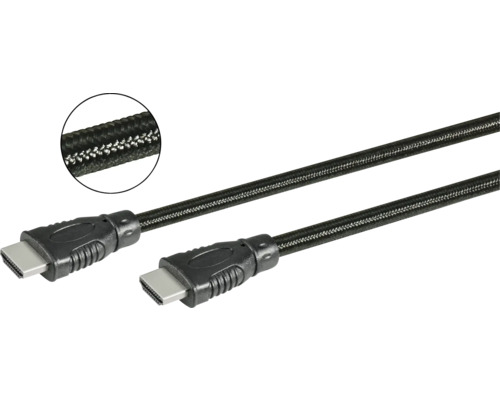 Câble de connexion optique HDMI 4K 18GBIT/S ZW l. 10 m Câble HDMI avec câble à revêtement textile et fiches noires
