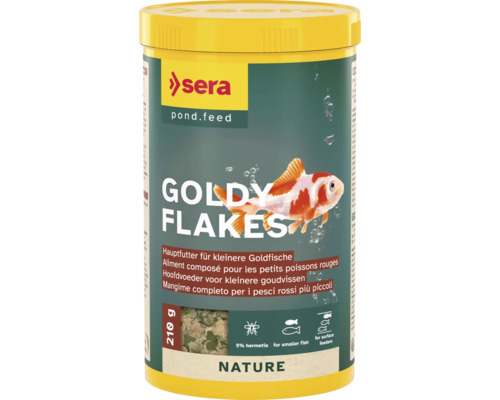 Goldfischfutter sera Goldy Flakes 1.000 ml (210 g), Flockenfutter, Teichfischfutter Goldfischfutter sera Goldy Flakes 1.000 ml (210 g), Flockenfutter, Teichfischfutter