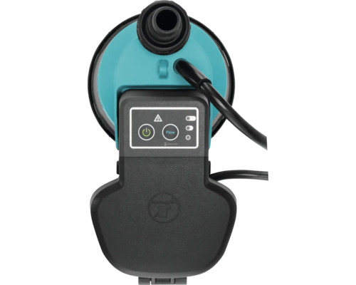 Vue de dessus d''une pompe de jardin avec commandes et raccords