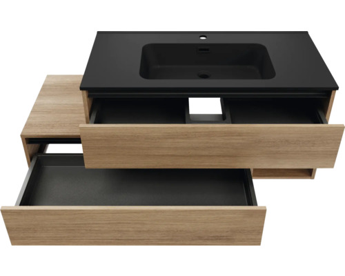 Waschtischunterschrank mit zwei offenen Schubladen