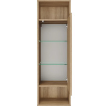 Offener Holz-Spiegelschrank mit Glasböden
