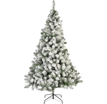 Arbre de Noël artificiel enneigé sur un support