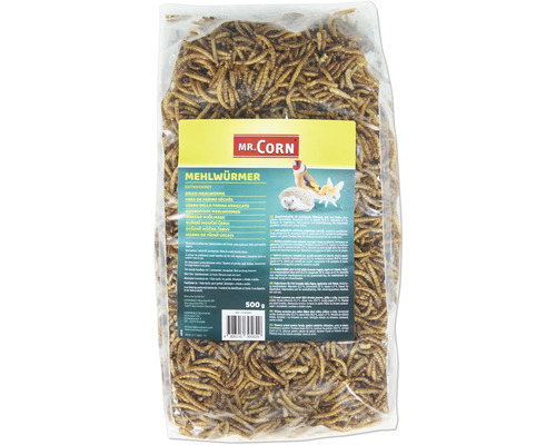 Mr. Corn Mehlwürmer 500g Mr. Corn Mehlwürmer getrocknet, 500 Gramm Packung