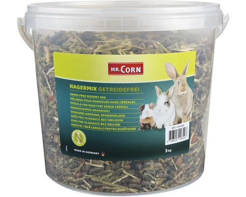 Mr. Corn Mix pour rongeurs sans céréales 3 kg Mr. Corn Mélange pour rongeurs sans céréales dans un seau, 3 kg
