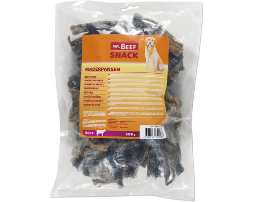 Friandises pour chiens MR.BEEF panse de boeuf 500 g, friandises à mâcher Mr. Beef Snack panse de boeuf, 500 grammes