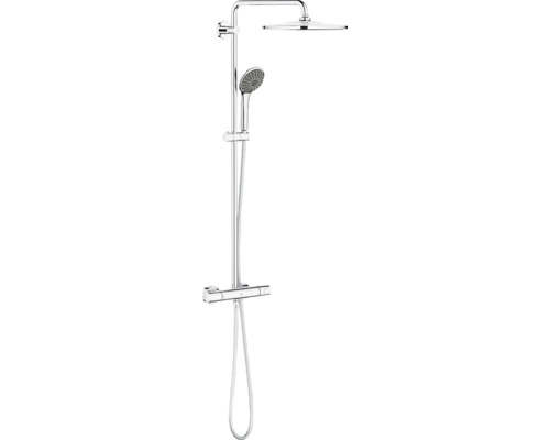 Colonne de douche avec thermostat GROHE Vitalio Joy System chrome 26400001 Système de douche avec douchette de tête et douchette à main
