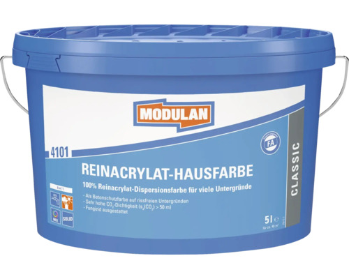 Seau de peinture d''extérieur en résine acrylique de Modulan, contenant 5 litres