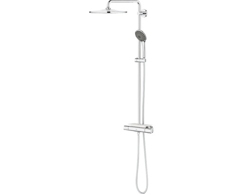 Système de douche avec pomme de tête, douchette à main et mitigeur thermostatique