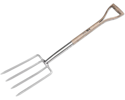 Mistgabel mit Holzgriff und vier Zinken