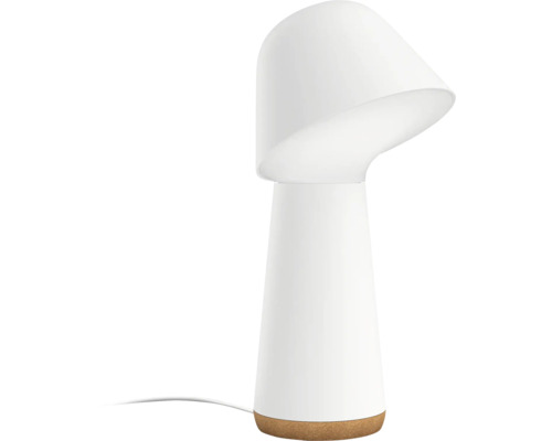 Lampe de table blanche avec pied en liège