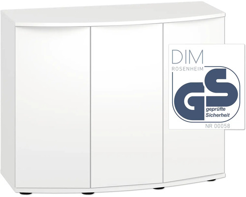 Meuble bas de salle de bain blanc avec label GS pour sécurité contrôlée