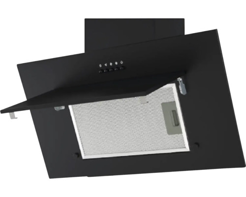 Hotte aspirante noire avec filtre à graisse métallique