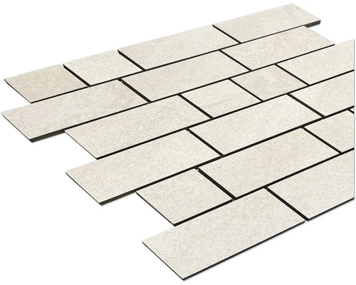 MIRAVA NARVIK Feinsteinzeugmosaik white BxLxS 30x30x0.85 cm Mosaikmatte aus rechteckigen Keramikfliesen