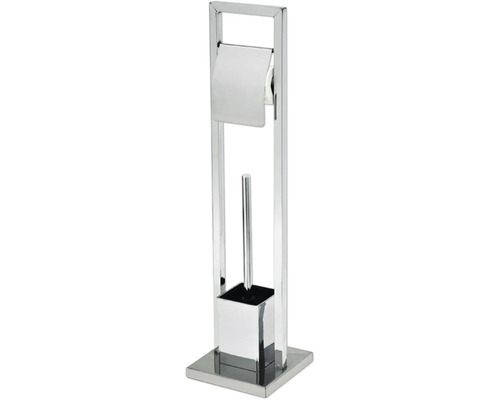 Porte-papier toilette avec brosse WC en métal