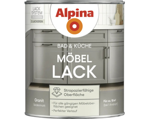 Alpina Möbellack Granit seidenmatt für Bad und Küche