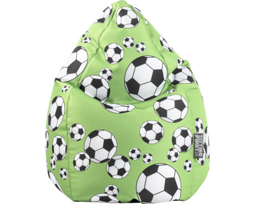 Sitzsack Sitting Point Beanbag Kicker L ca. 120 Liter grün 70x90 cm Sitzsack mit Fussballmuster