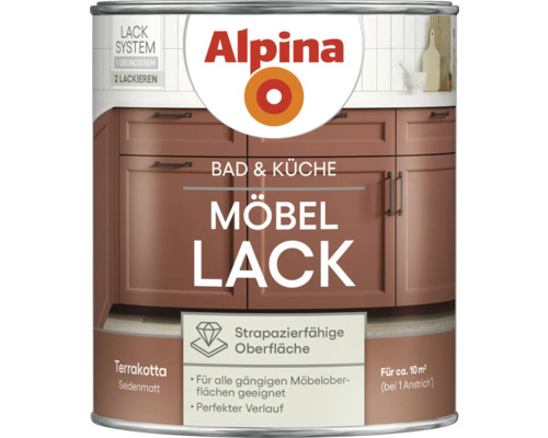 Alpina vernis pour meubles Terracotta satiné pot