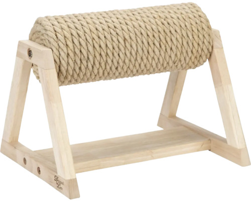 Katzenkratzrolle aus Holz mit Sisal