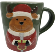 Tasse avec motif d''élan et bonnet de Père Noël