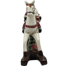 Décoration Père Noël sur cheval à bascule