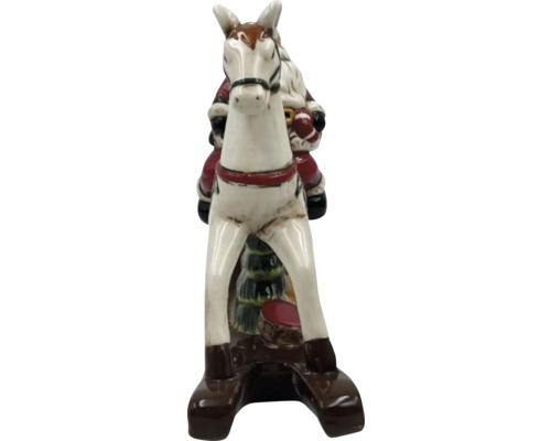 Décoration Père Noël sur cheval à bascule