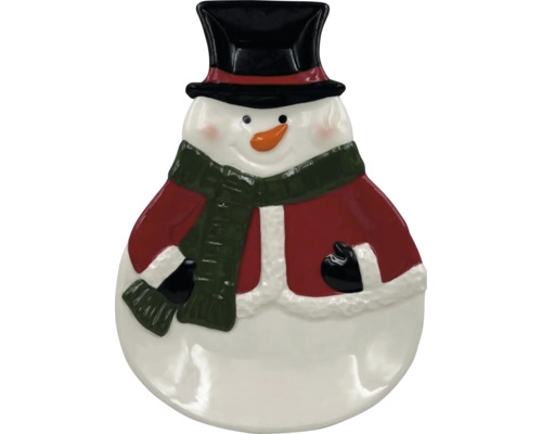 Figurine bonhomme de neige avec chapeau et écharpe comme décoration de Noël