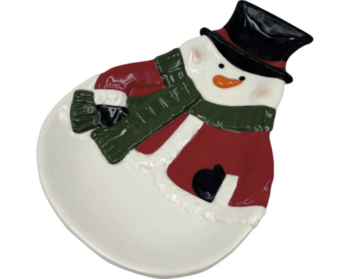 Plat de service en forme de bonhomme de neige