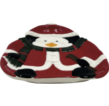 Bol décoratif en forme de pingouin avec bonnet de Noël et écharpe