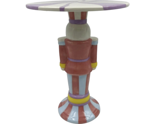 Table d''appoint en forme de casse-noisette avec plateau de table rayé
