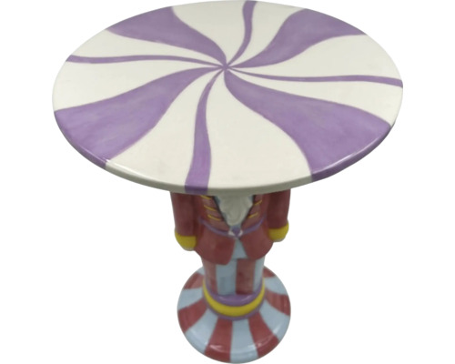 Table décorative en forme de casse-noisette avec motif en spirale