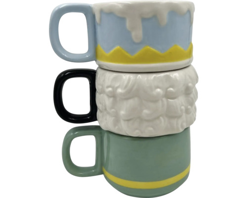 Tasses décoratives empilées en céramique