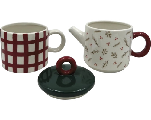 Set à thé avec tasse, théière et couvercle