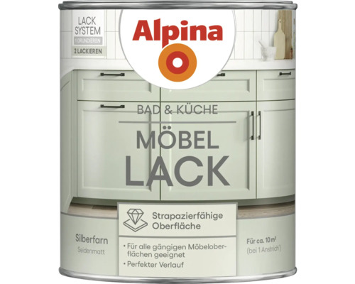 Alpina Möbellack Silberfarn seidenmatt Dose