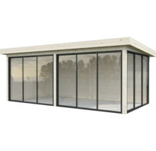 Holzgartenhaus mit Glasfront