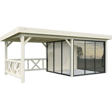 Holz Pavillon mit Glaswänden für den Garten