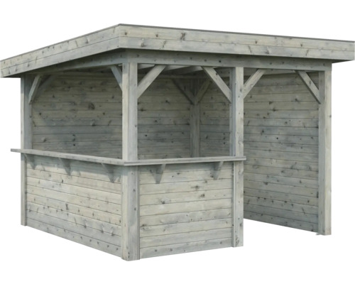 Bar de jardin en bois avec toit et comptoir