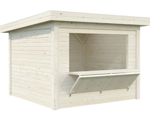 Pavillon Tonnelle Palmako 300 x 300 cm bois Kiosque en bois avec fenêtre de distribution