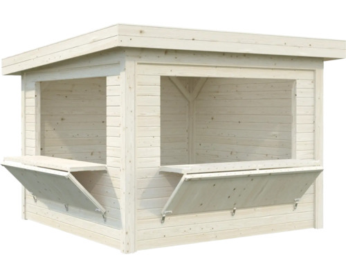 Kiosque en bois avec comptoirs pliants pour le jardin