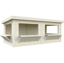 Bar de jardin en bois avec deux comptoirs pliants