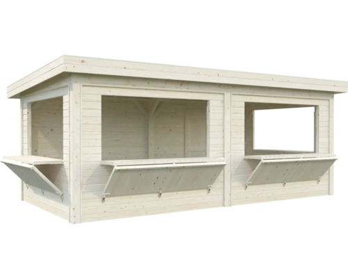 Bar de jardin en bois avec deux comptoirs pliants