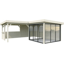 Pavillon de jardin en bois avec façade en verre