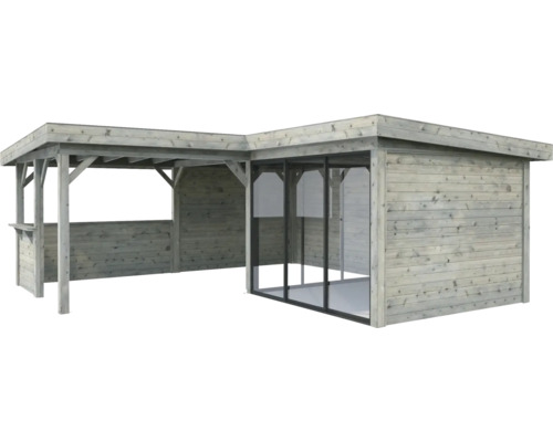 Maison de jardin en bois avec façade en verre