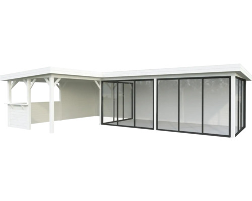 Abri de jardin en bois avec portes coulissantes