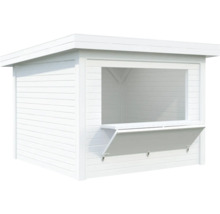 Kiosque en bois blanc avec volet ouvert